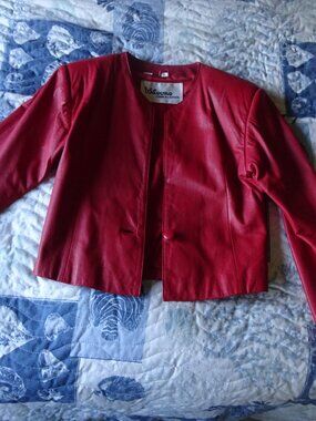 Red leather blazer, sz Small , Wilsons leather